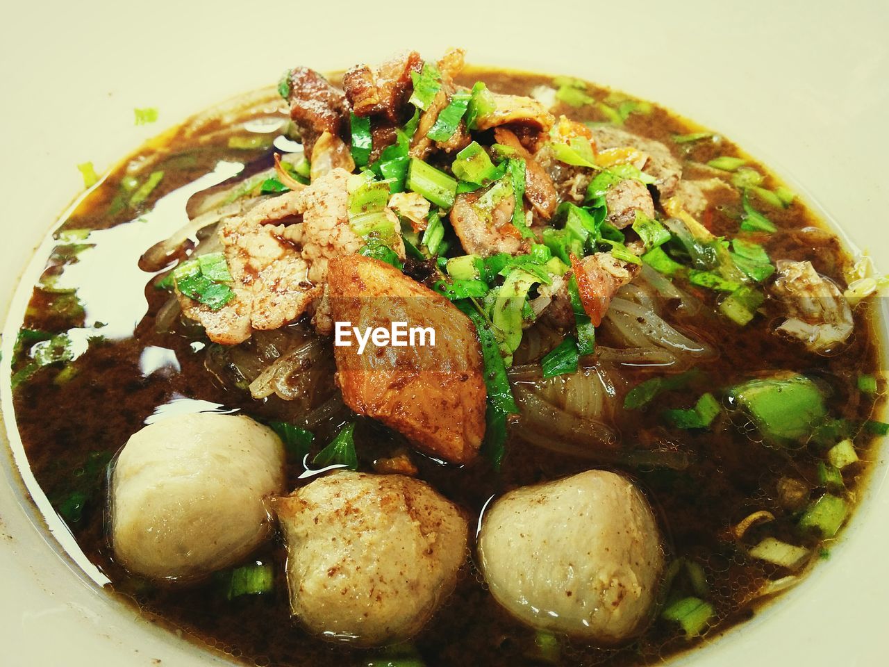 Close-up of served food in plate