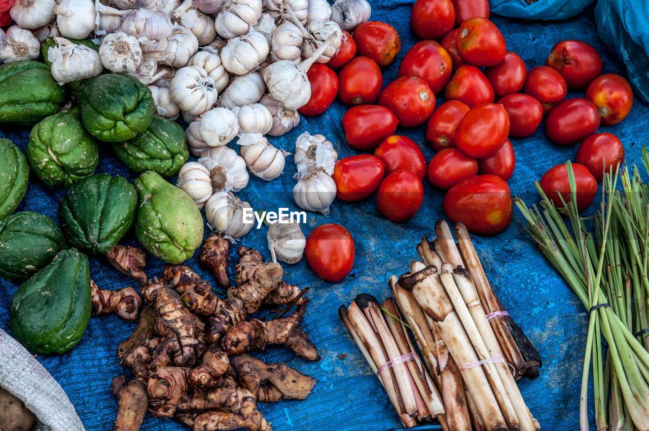 HIGH ANGLE VIEW OF VEGETABLES IN CONTAINER