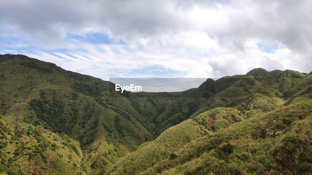 Scenic view of mountains against sky