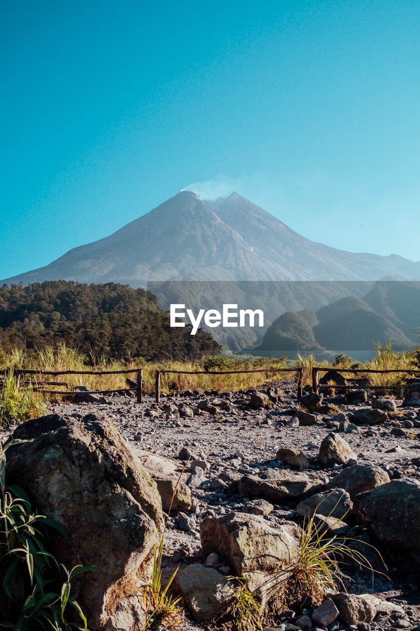 Merapi mountain in yogyakarta city