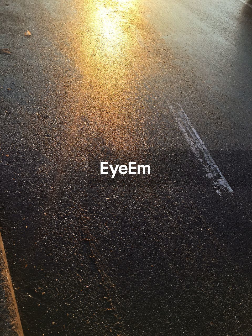 High angle view of rain drops on road