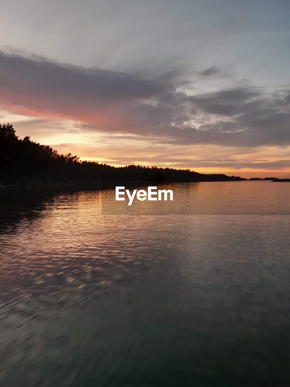 SCENIC VIEW OF LAKE DURING SUNSET