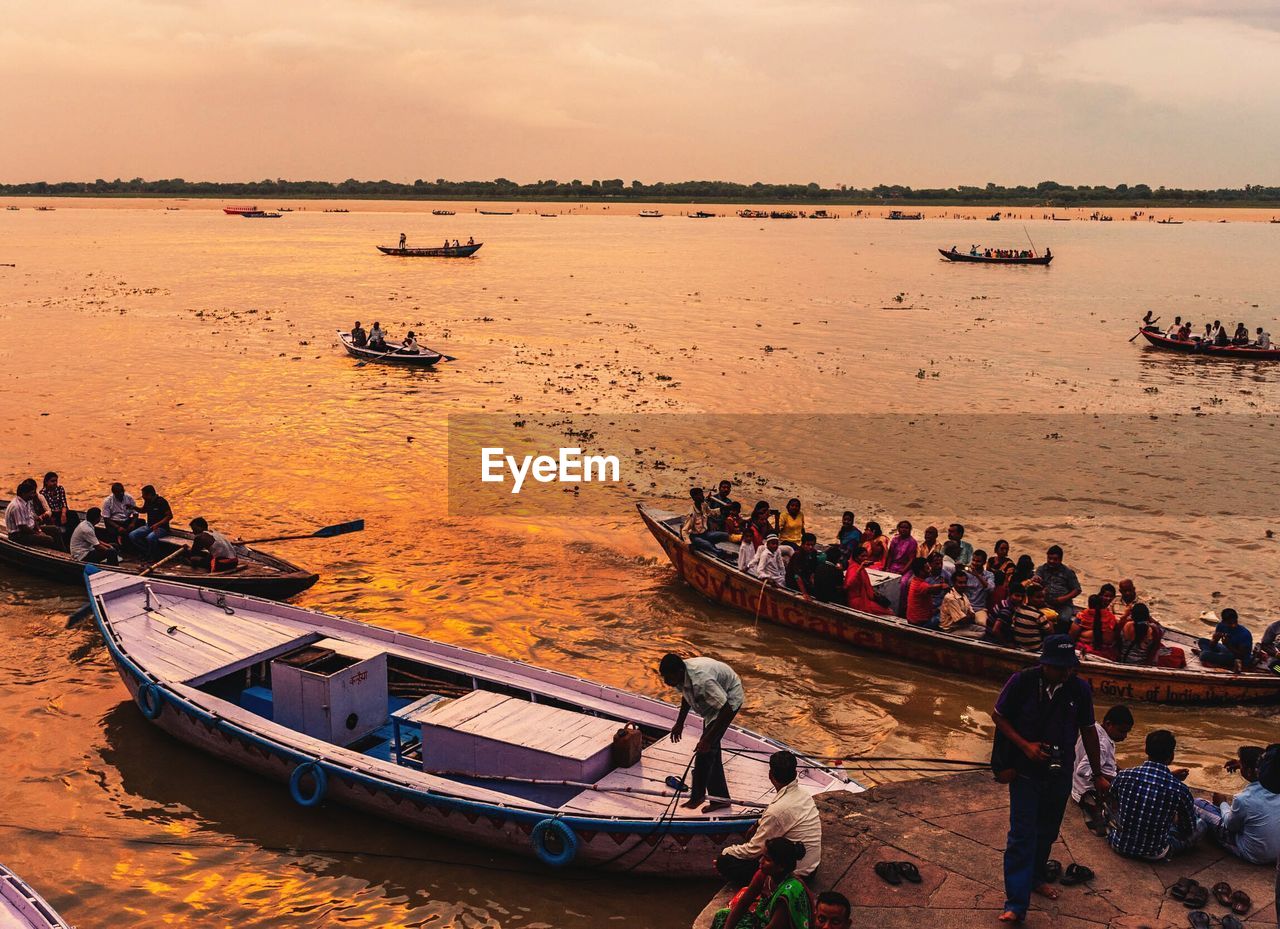 People travelling in boat