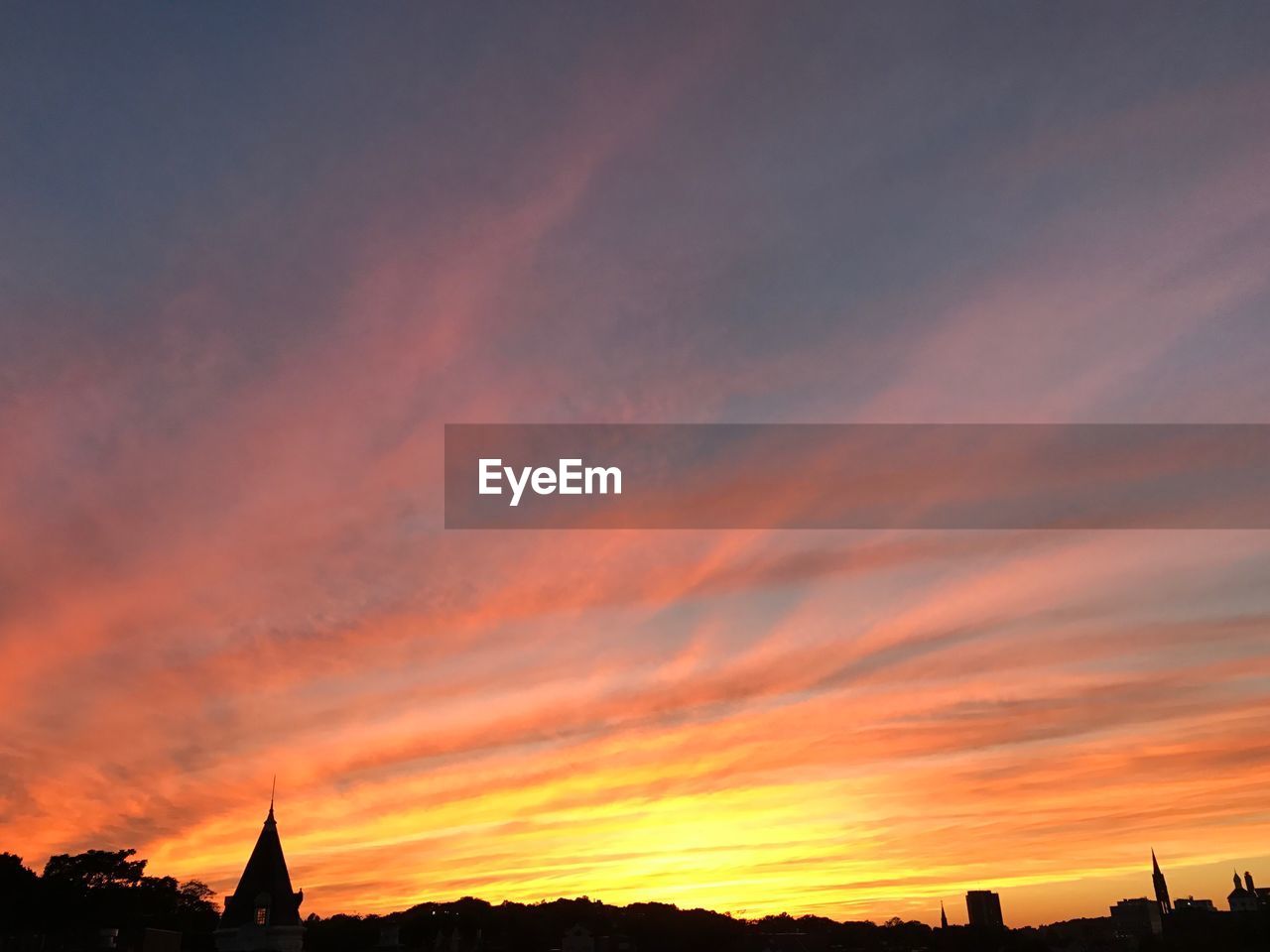 LOW ANGLE VIEW OF DRAMATIC SKY OVER SILHOUETTE TREES