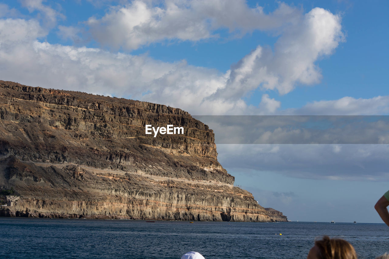 SCENIC VIEW OF SEA AND ROCK FORMATION AGAINST SKY