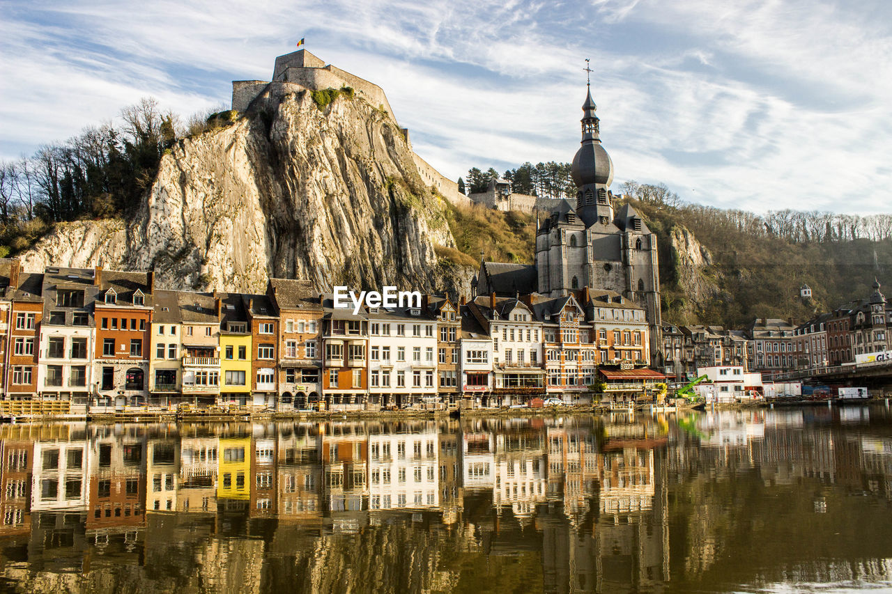 Scenic view of dinant waterfront