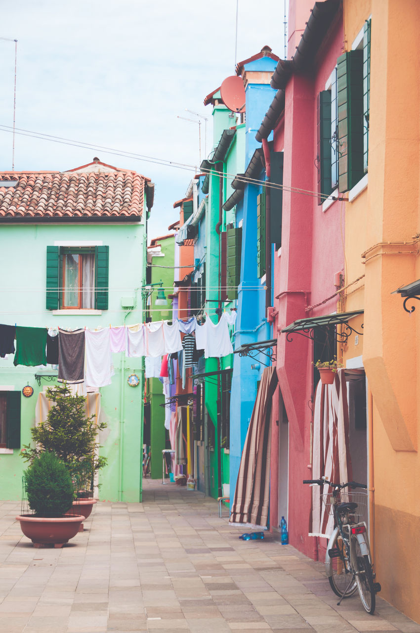 Multi colored residential buildings