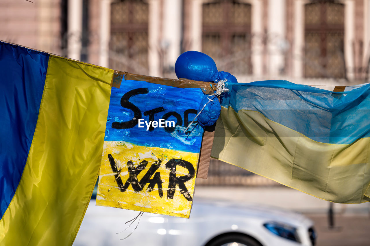 Protest against the russian invasion in ukraine at the russian embassy in riga, latvia