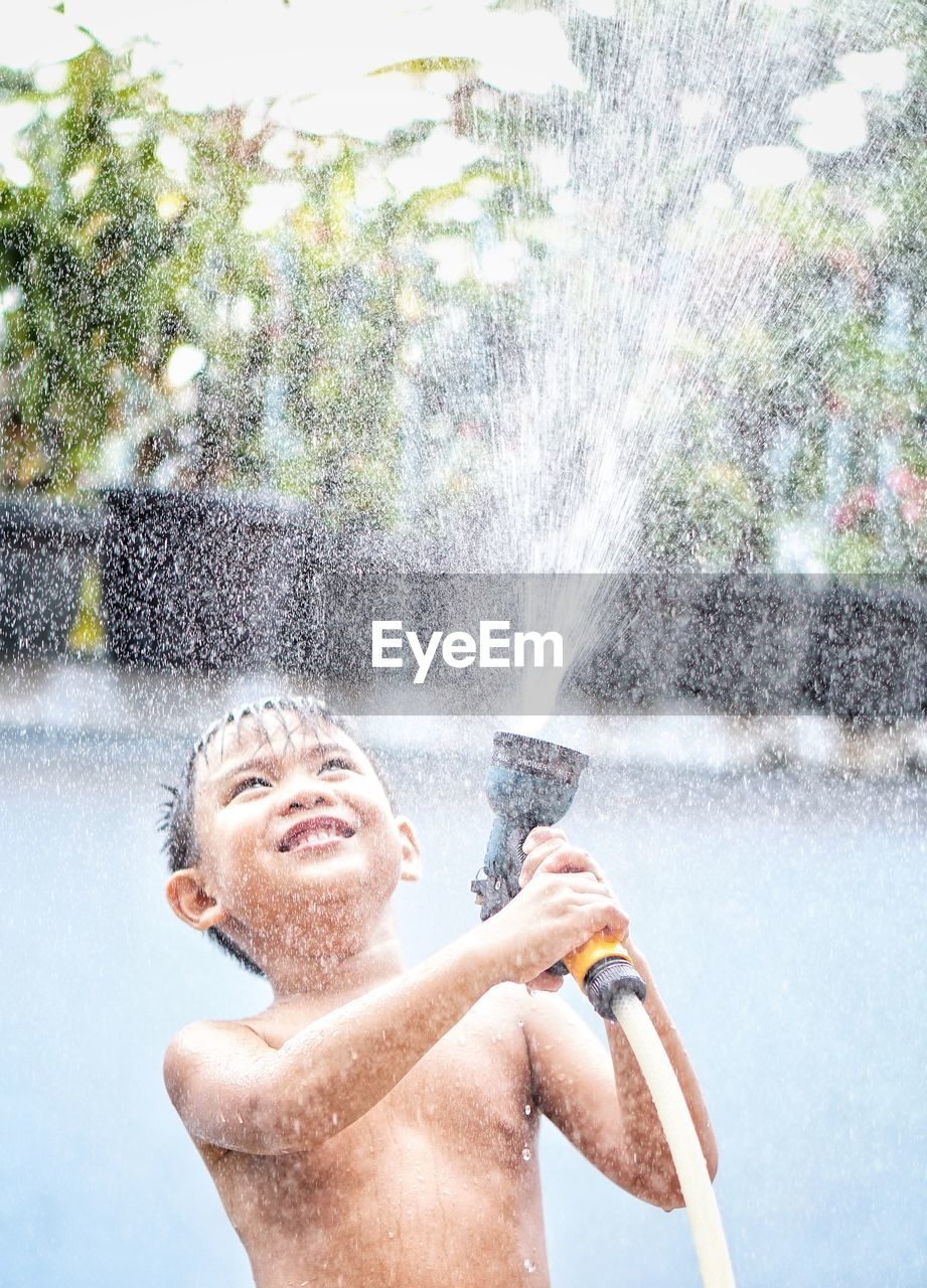 Water splashing in pond