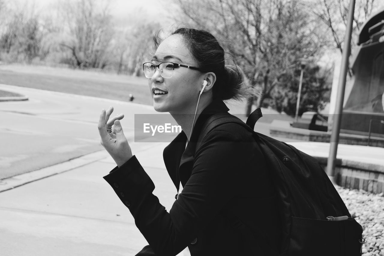 WOMAN SMOKING ON SNOW