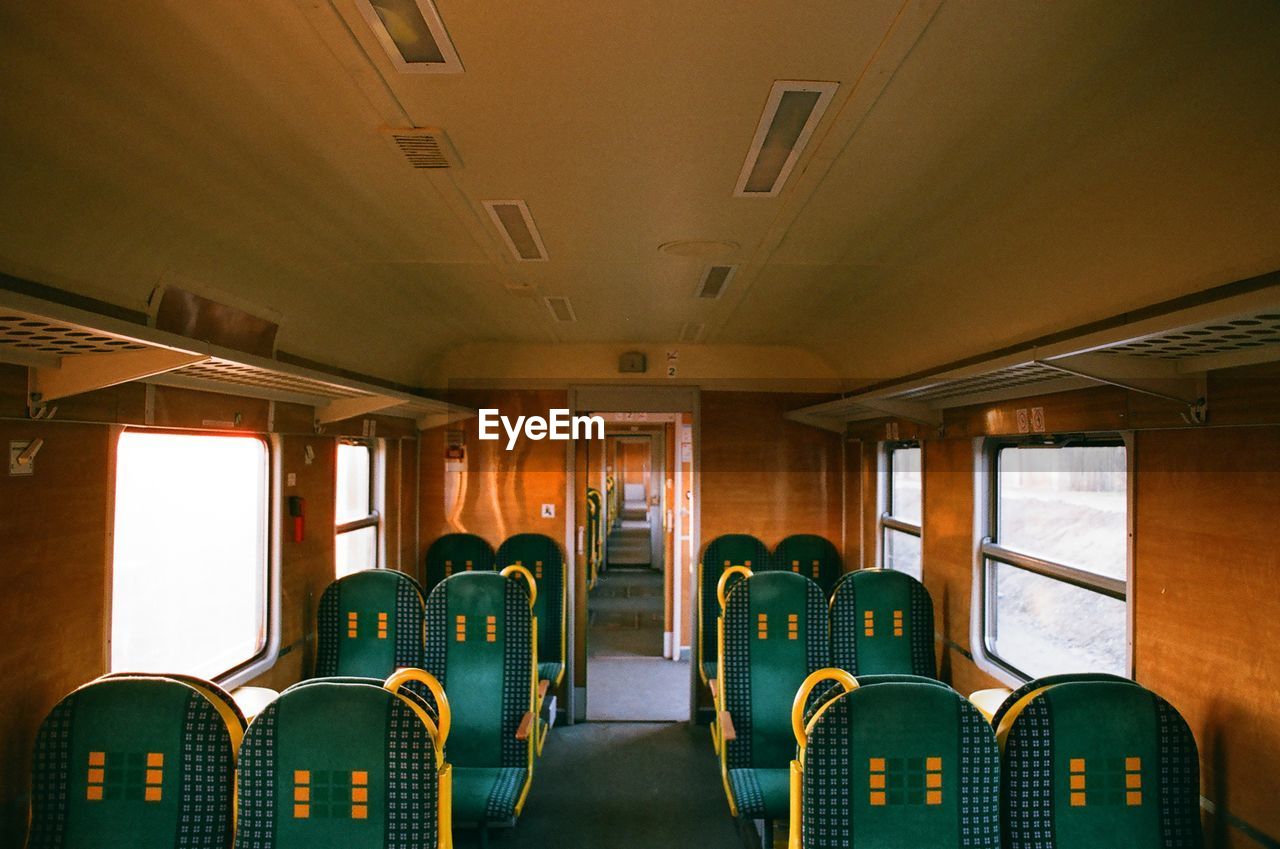 Empty seats in train