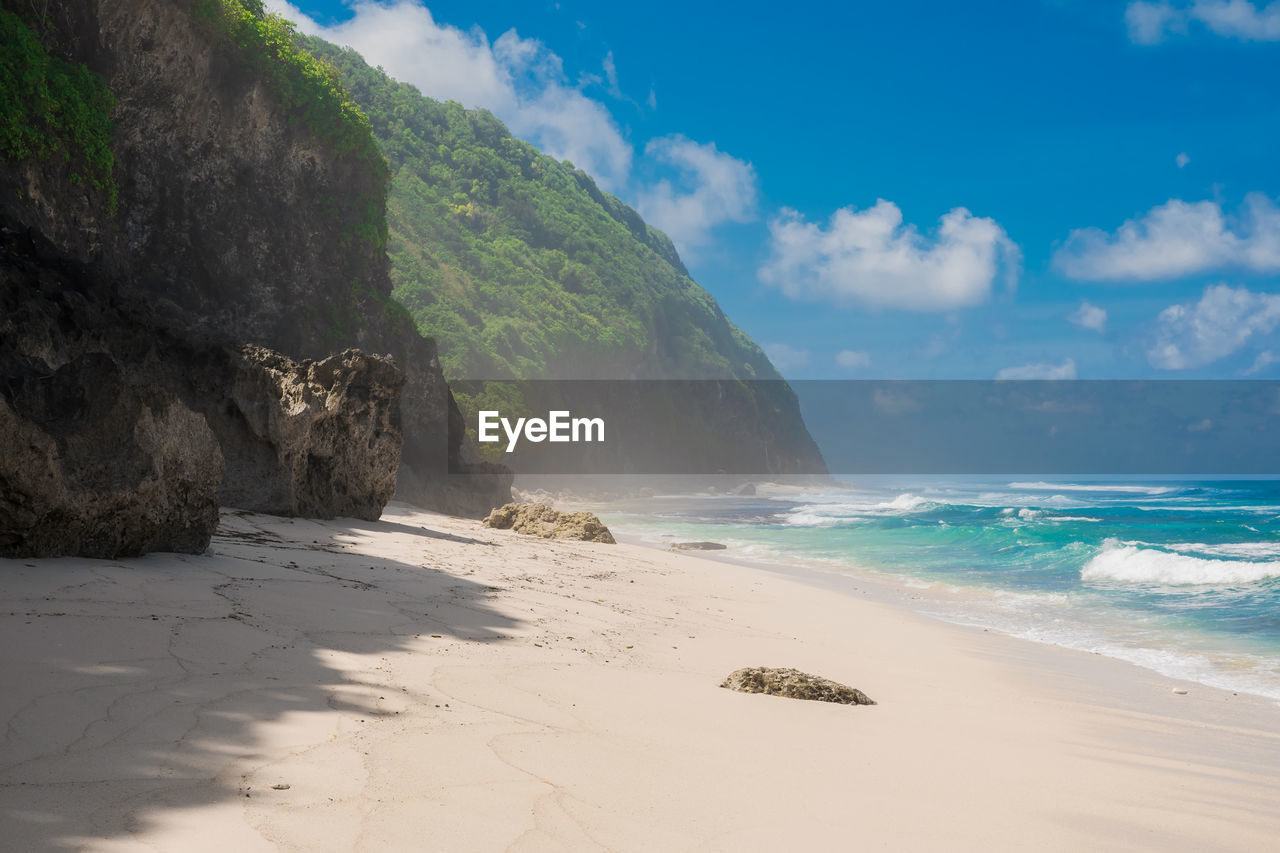 panoramic view of beach against sky