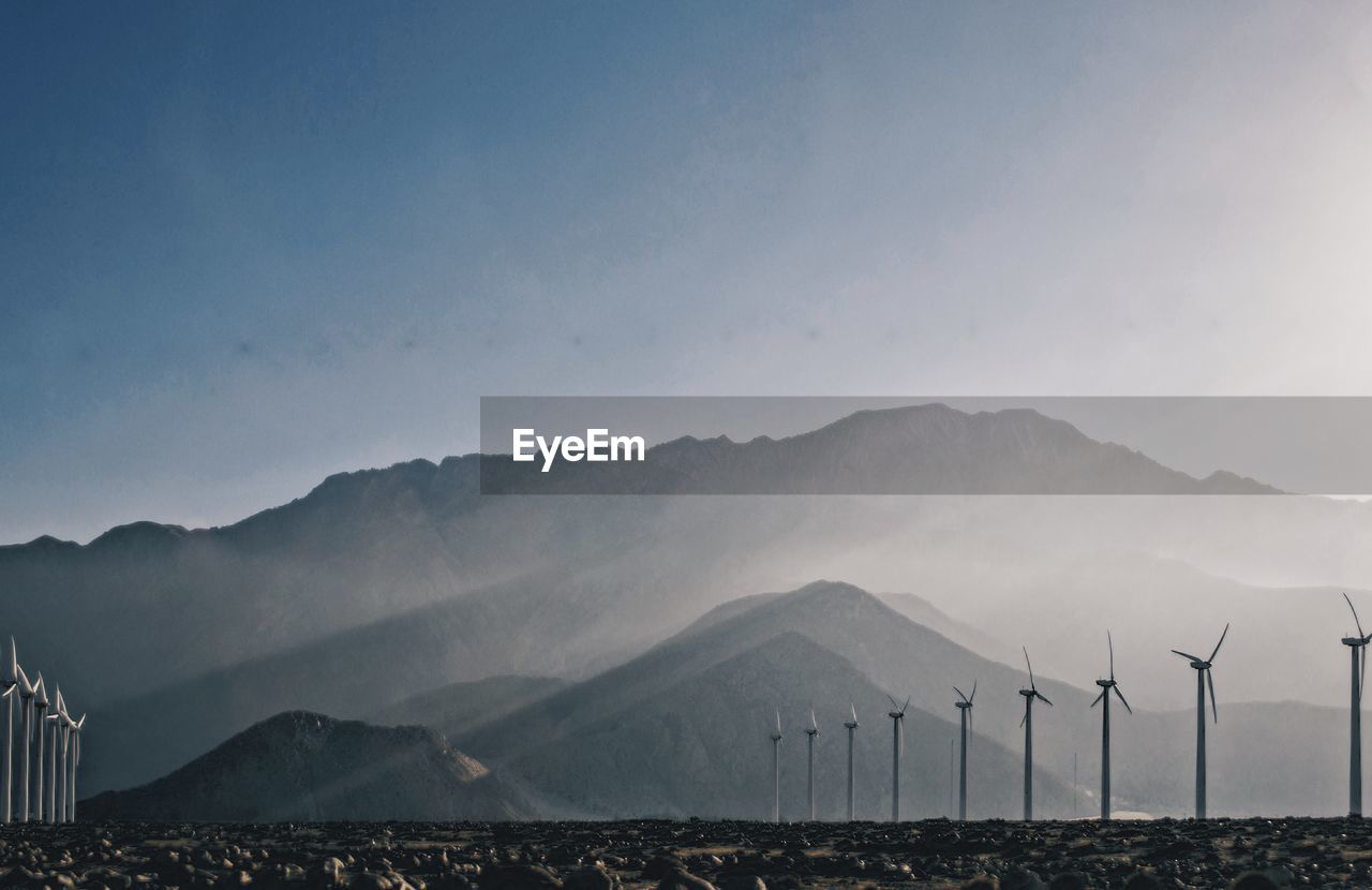 Scenic view of mountains against clear sky