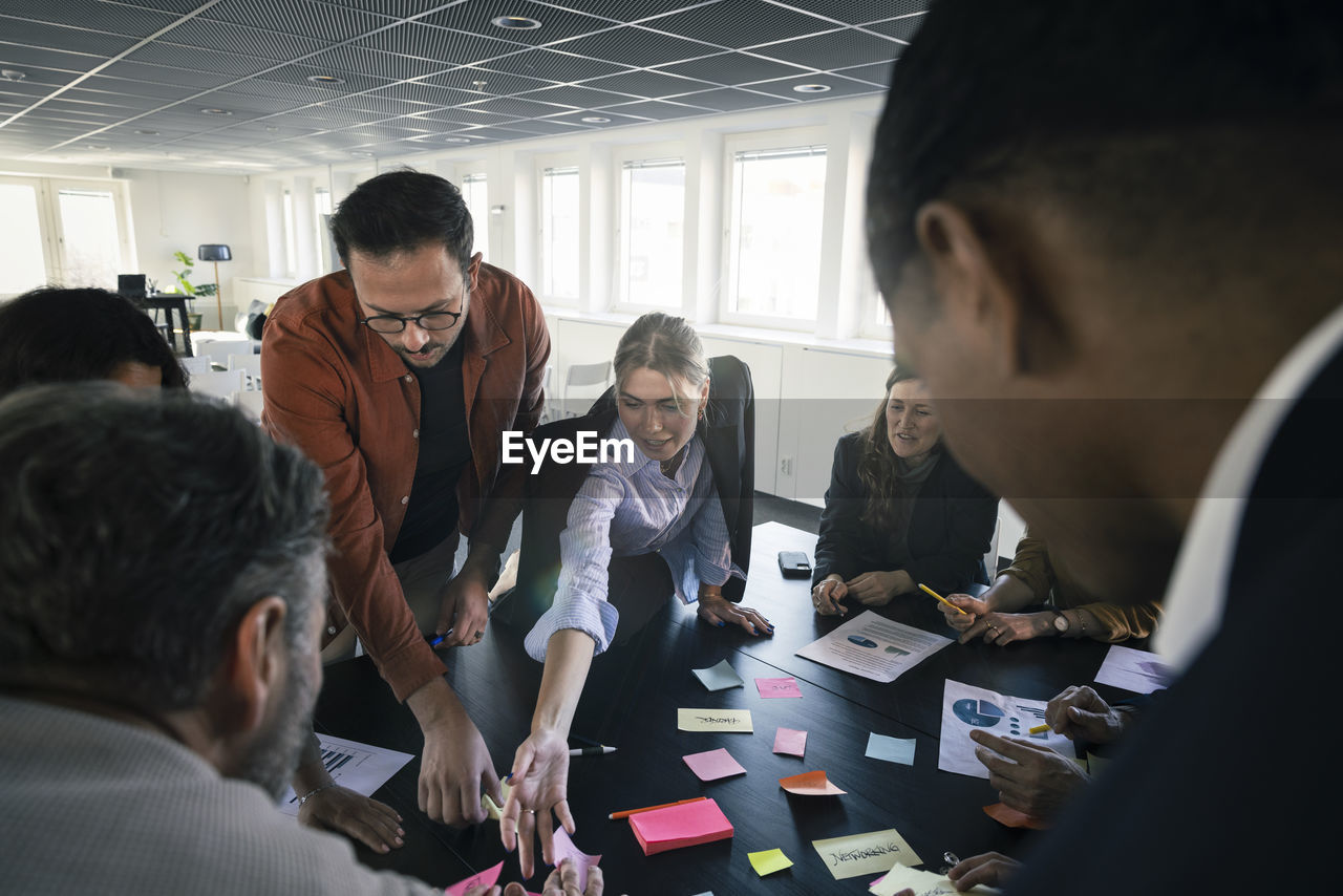 Group of business people during meeting in office