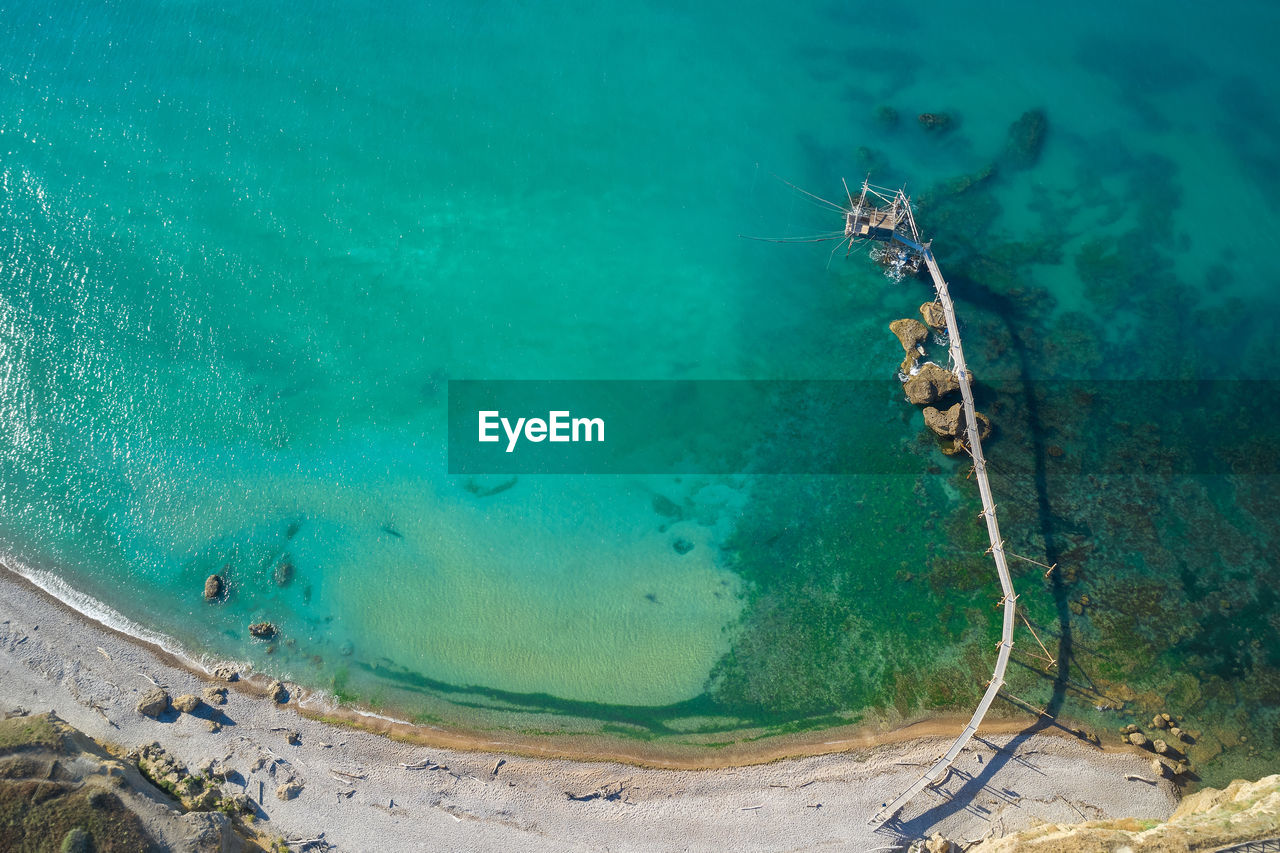 Aerial view of the trabocco di punta aderci abruzzo