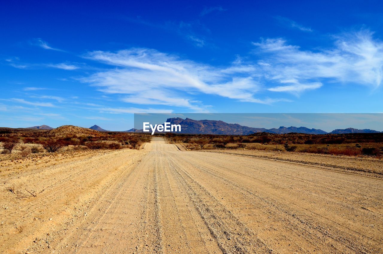 Sand road to erongo mountains namibia