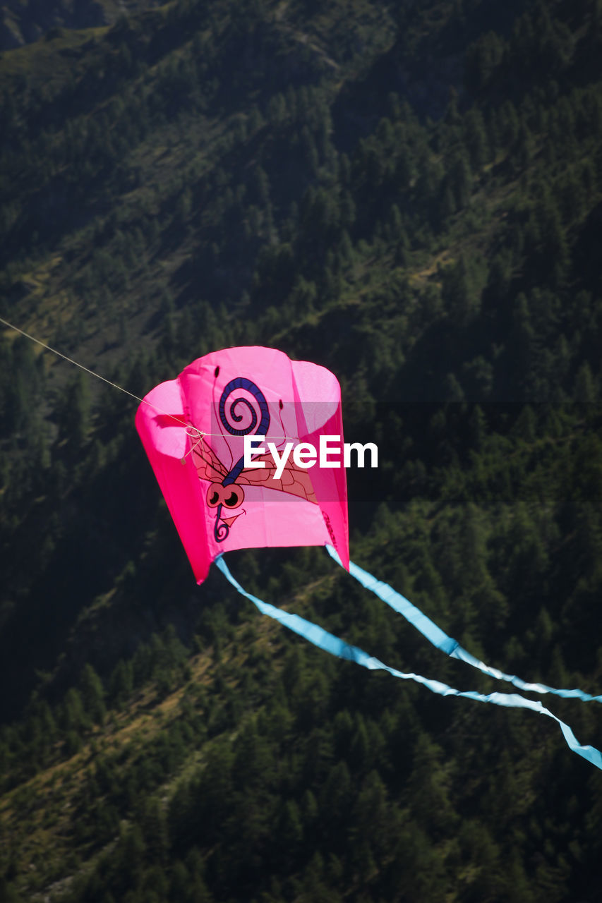 CLOSE-UP OF HEART SHAPE HANGING ON PINK TREE