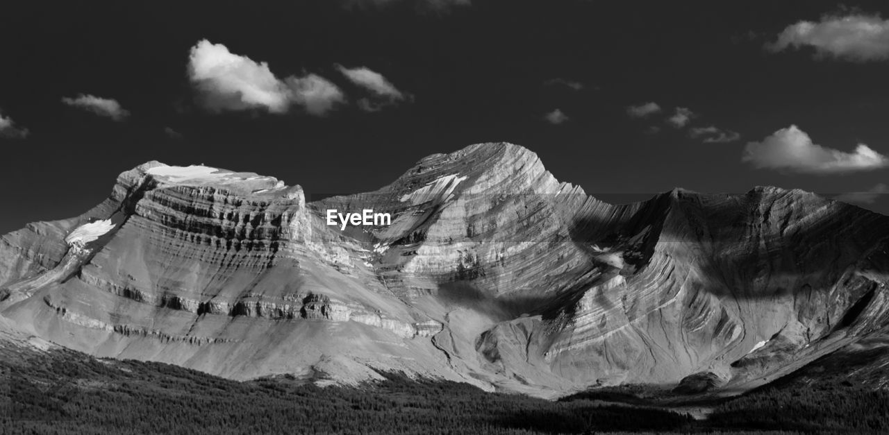 Panoramic view of rock formations against sky