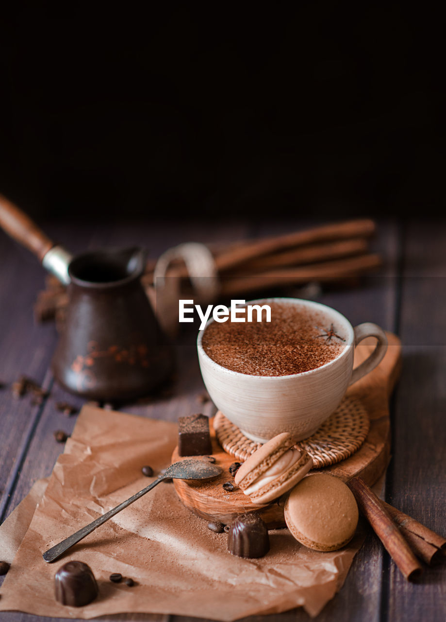 Close-up of coffee on table