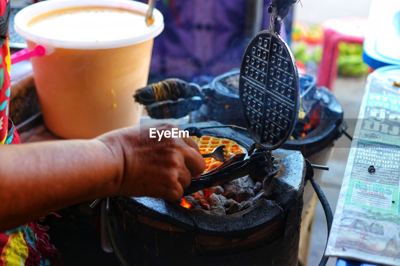 Close-up of preparing food