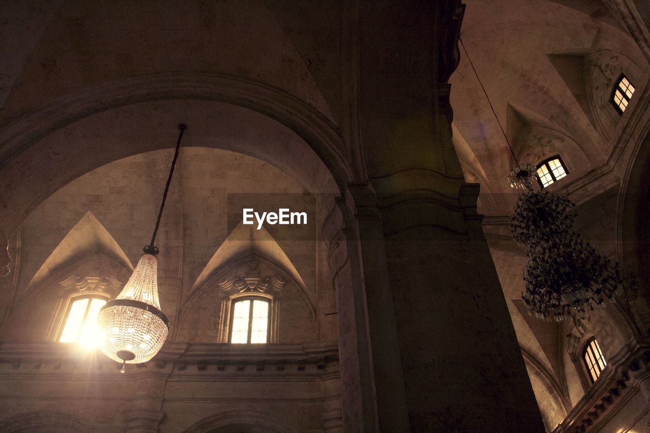 Low angle view of habana cathedral permeated by natural light