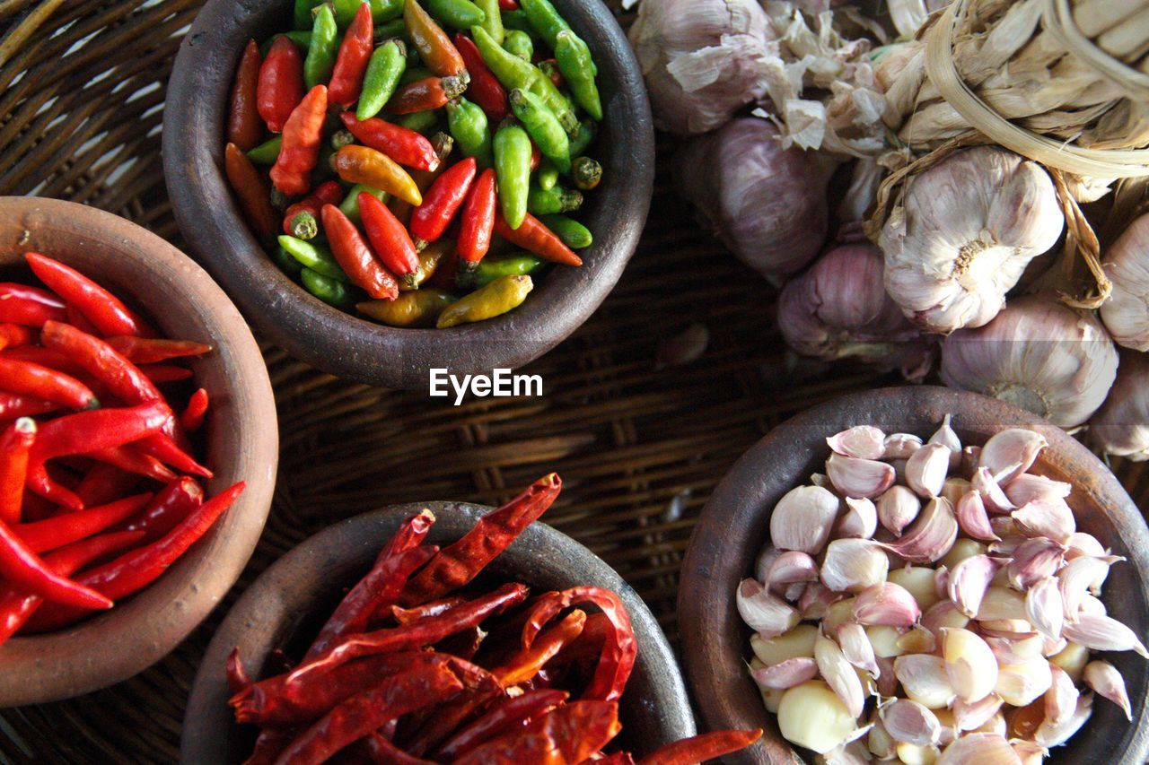 Vegetables in container for sale