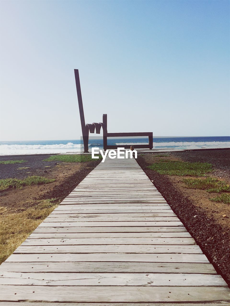 View of pier on sea