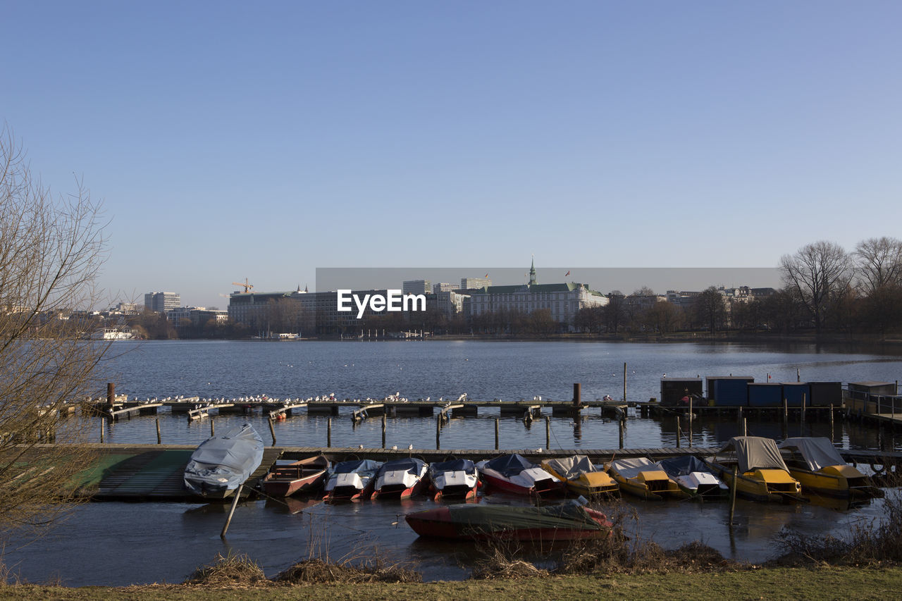 City view of hamburg, germany, daylight in springtime