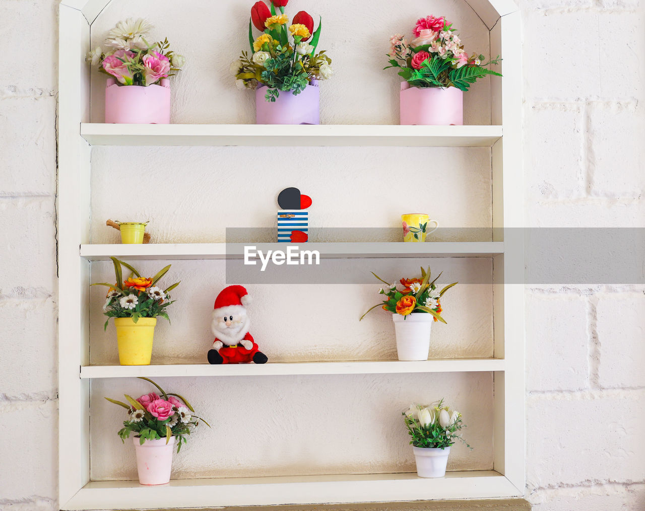 POTTED PLANTS IN FRONT OF WHITE WALL