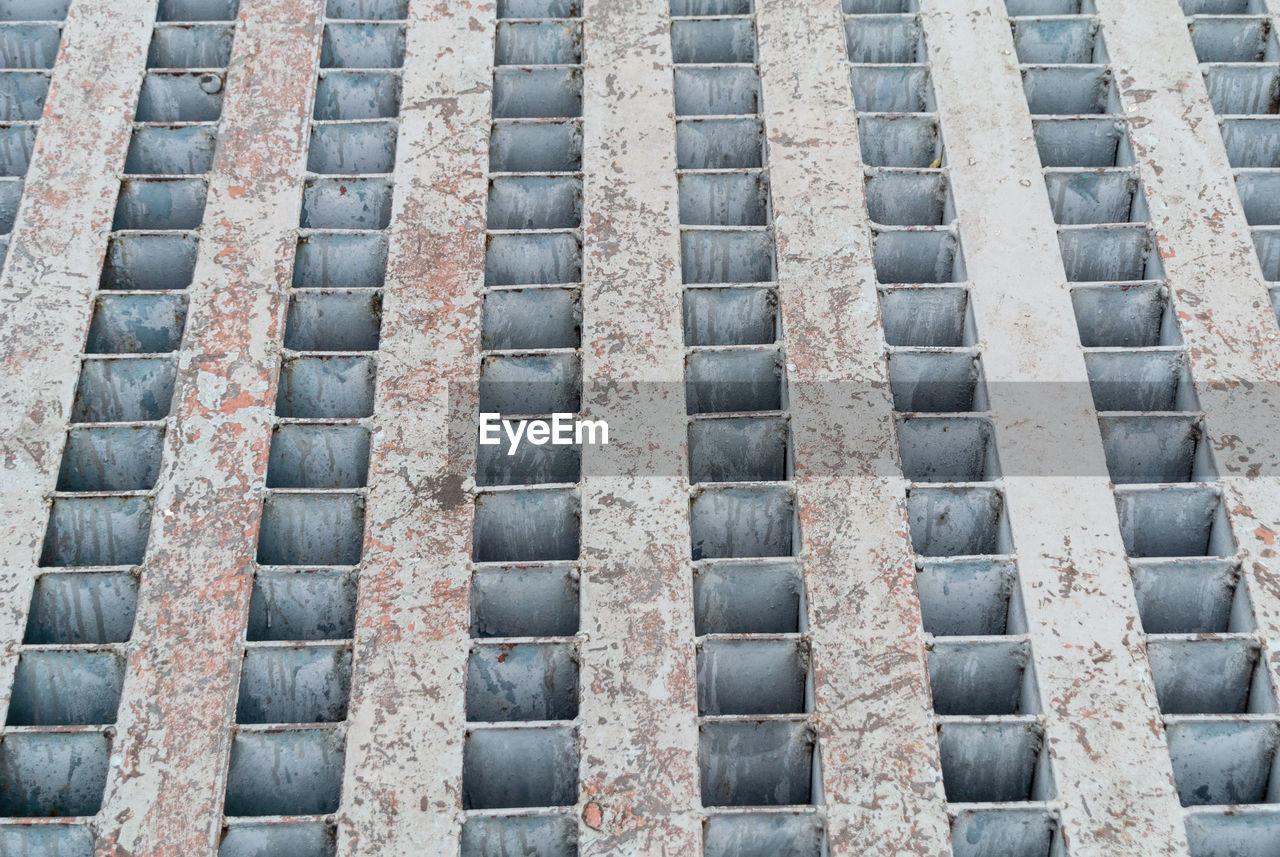 Full frame shot of old metal structure