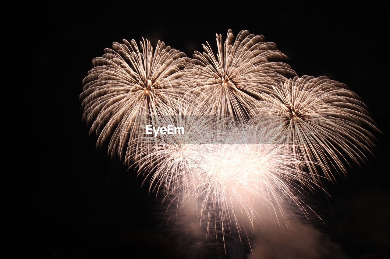 LOW ANGLE VIEW OF FIREWORK DISPLAY