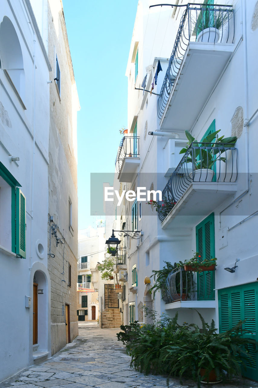 A street of monopoli, an old town in puglia, italy.