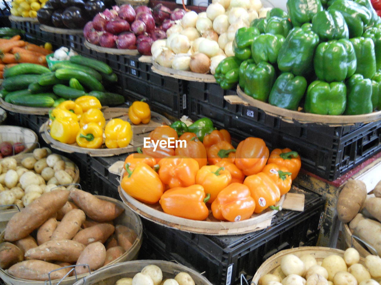 Close-up of vegetables for sale at market stall