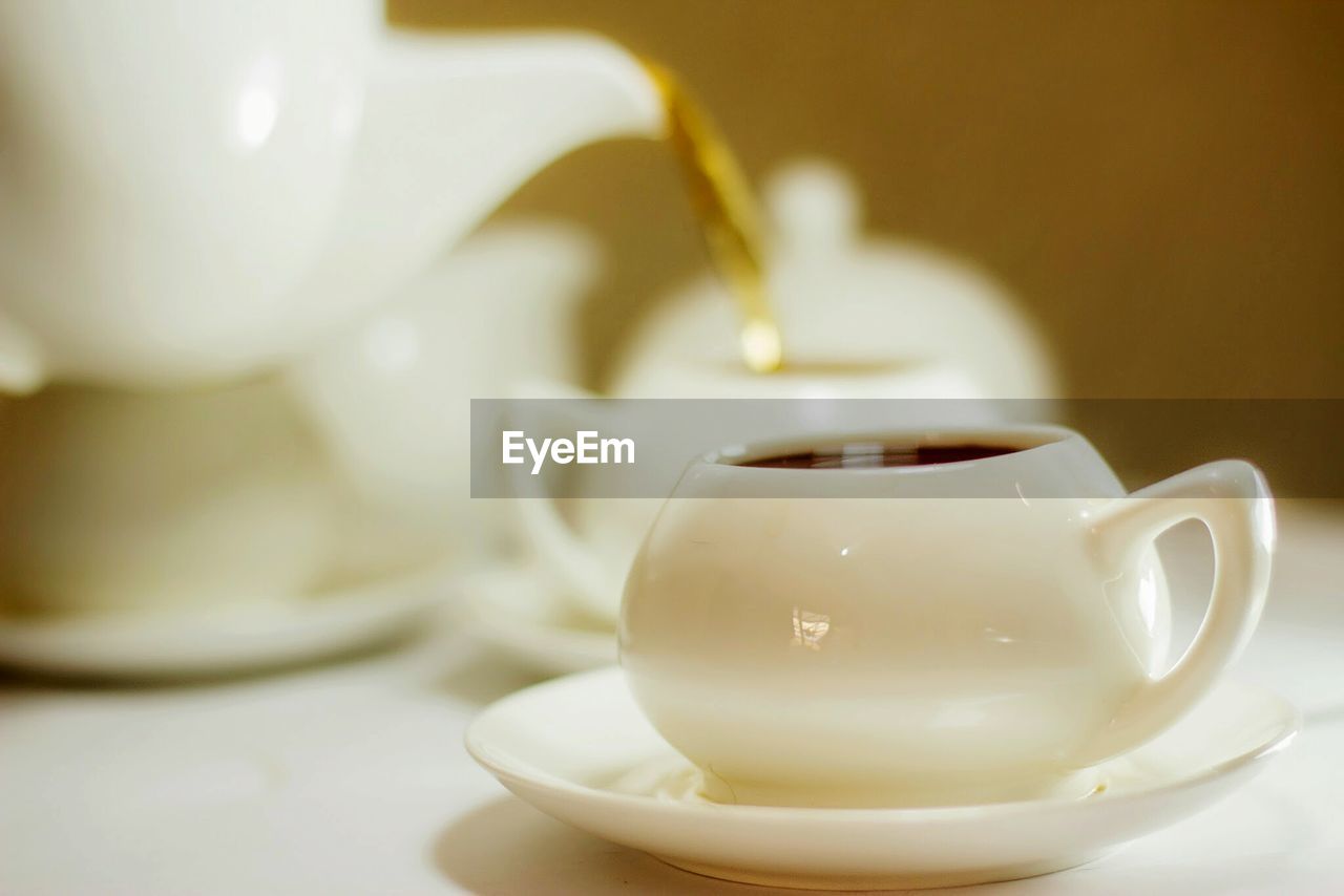 Close-up of tea served on table