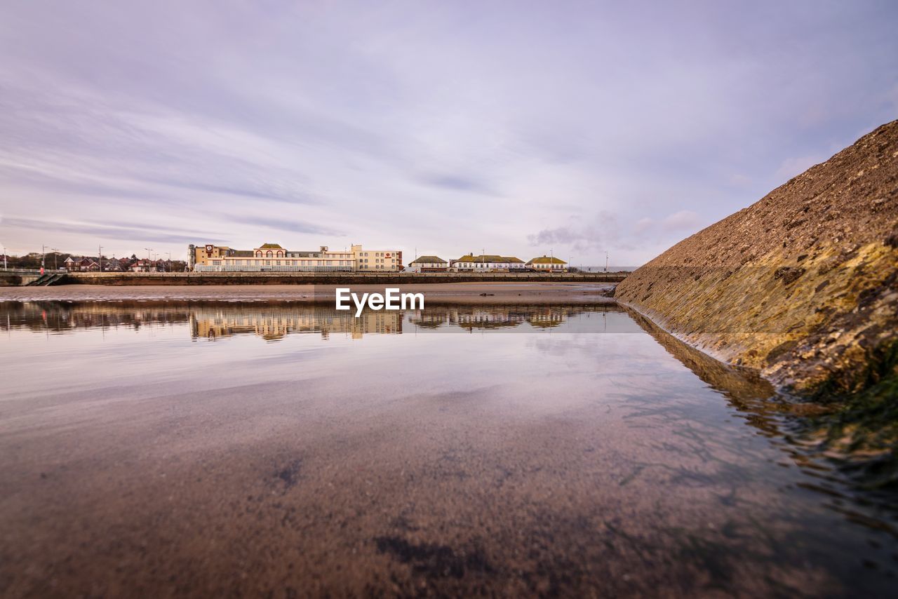 Reflection of sky on water