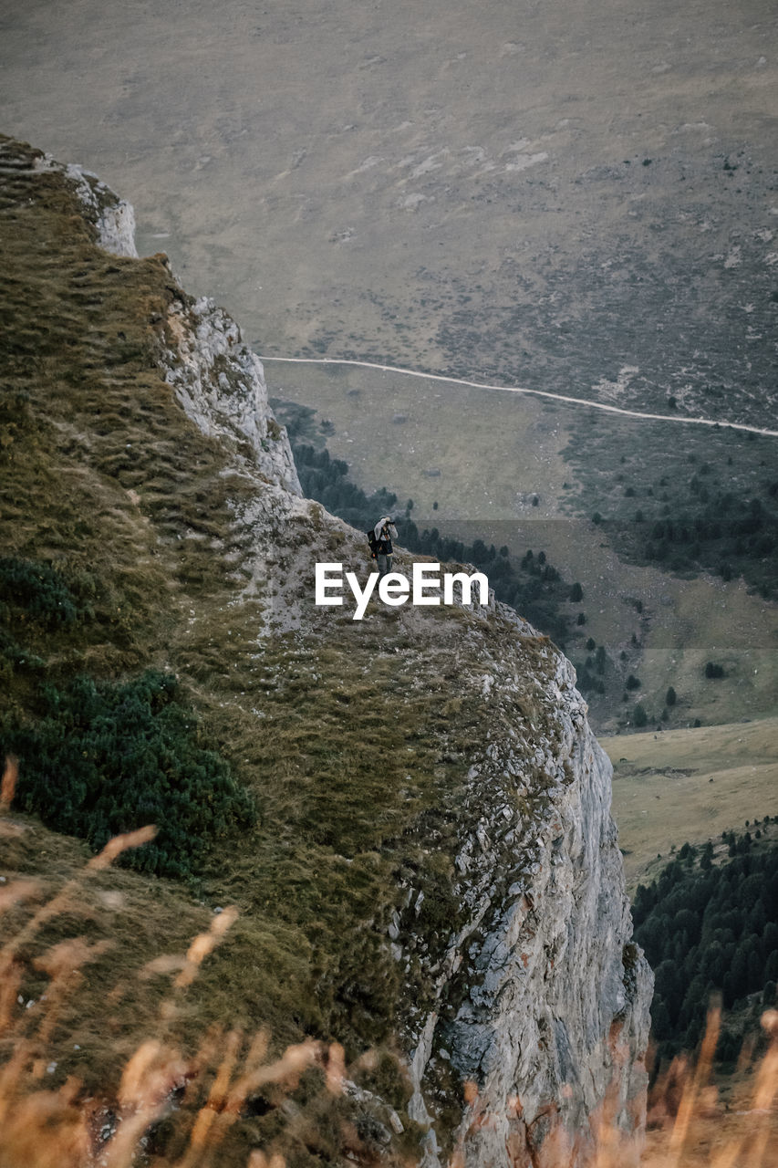 High angle view of rocks on land