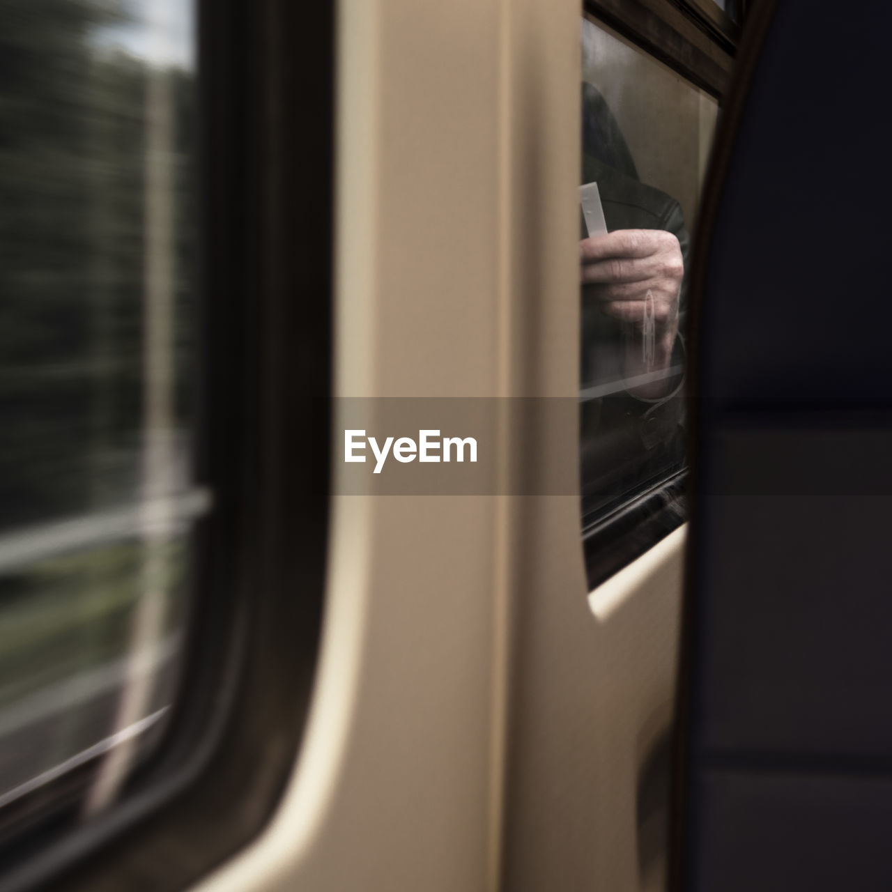 Close-up of train window