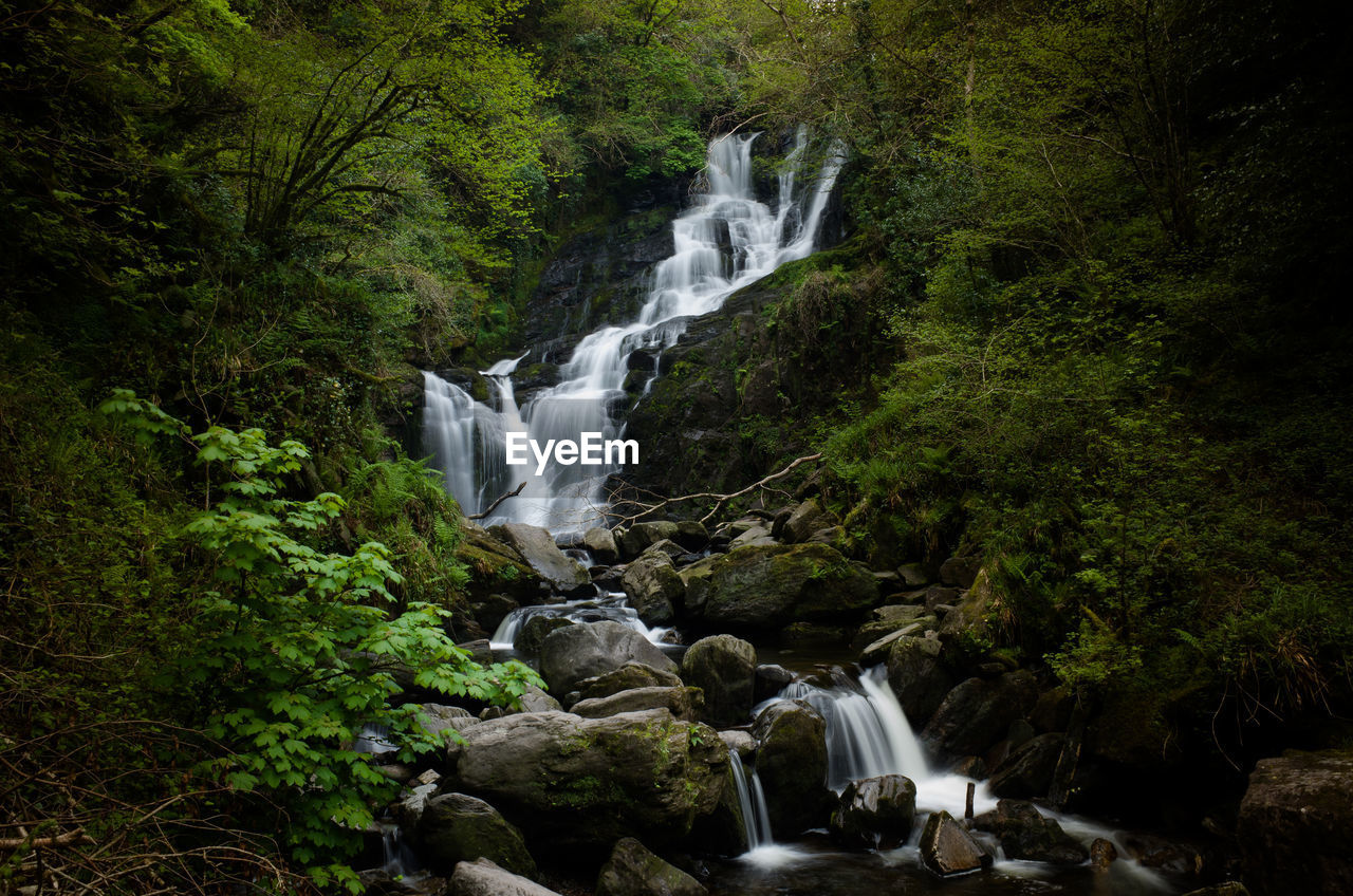 Scenic view of waterfall