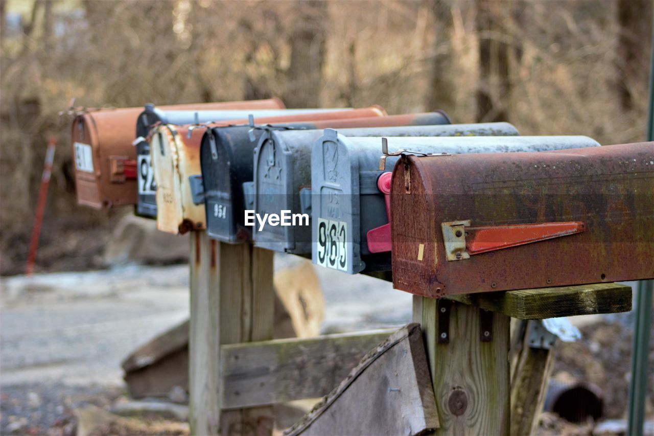 Rows of mailboxes 