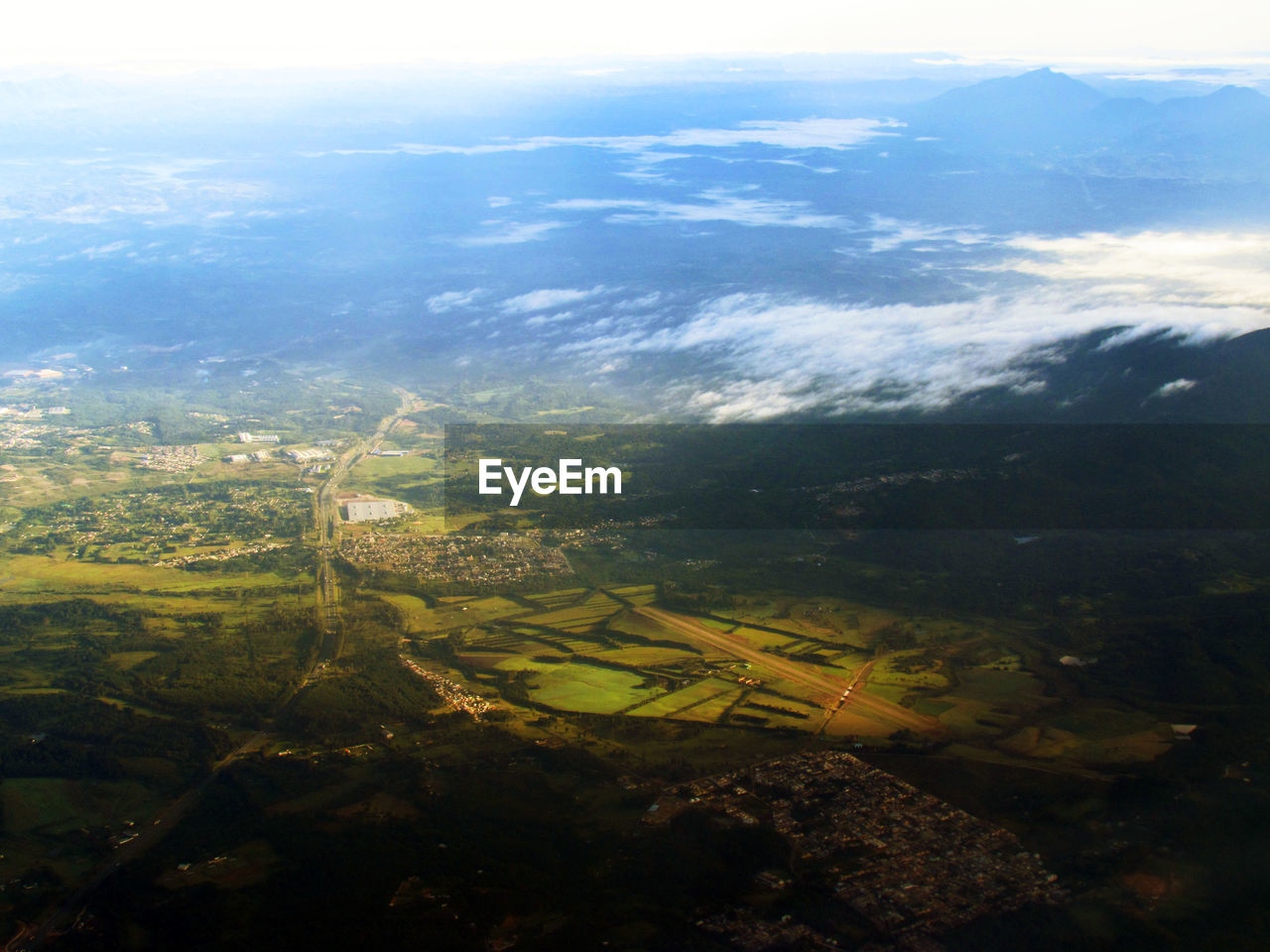 AERIAL VIEW OF AGRICULTURAL LANDSCAPE