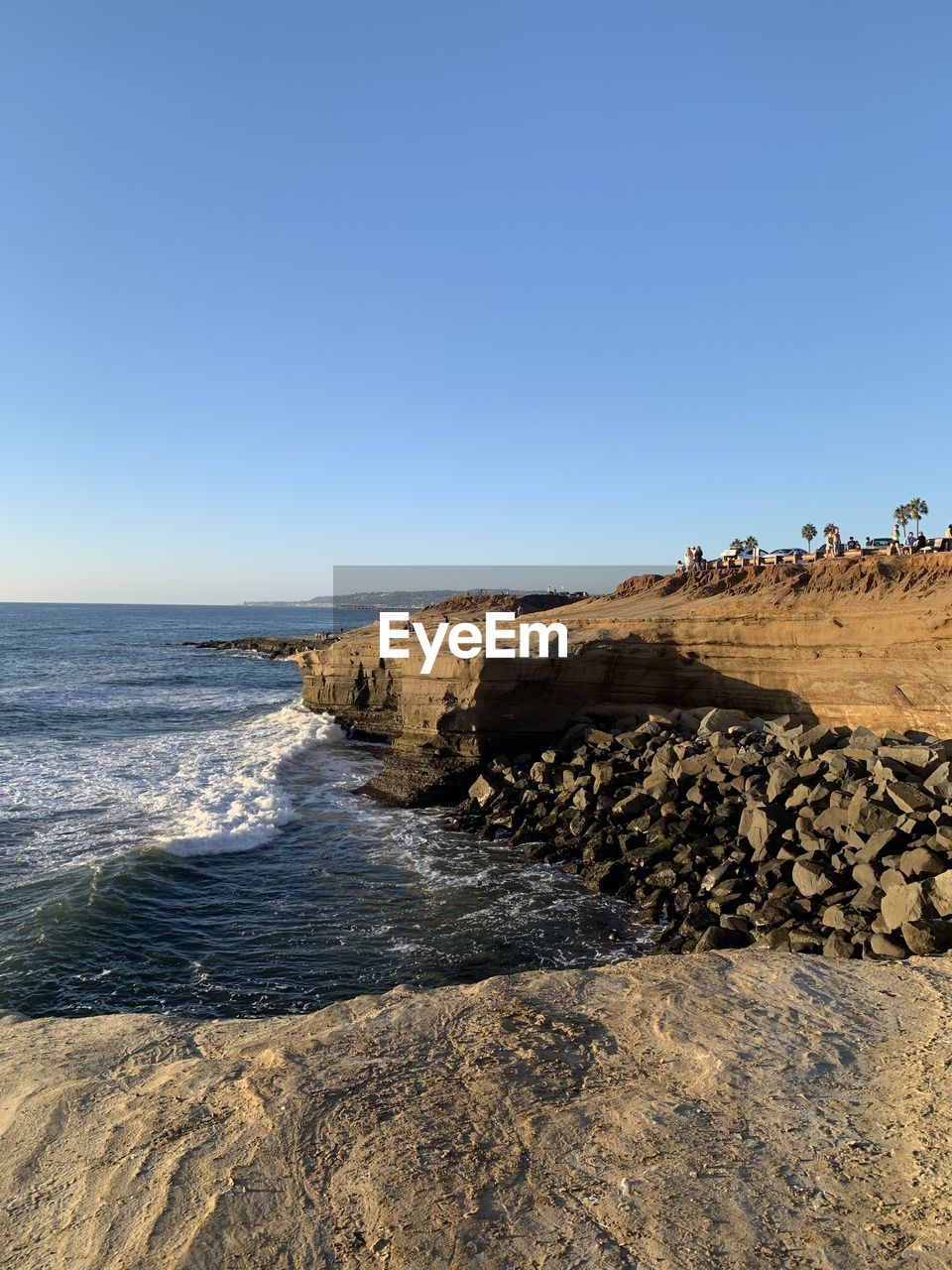 San diego sunset cliffs scenic view of sea against clear sky