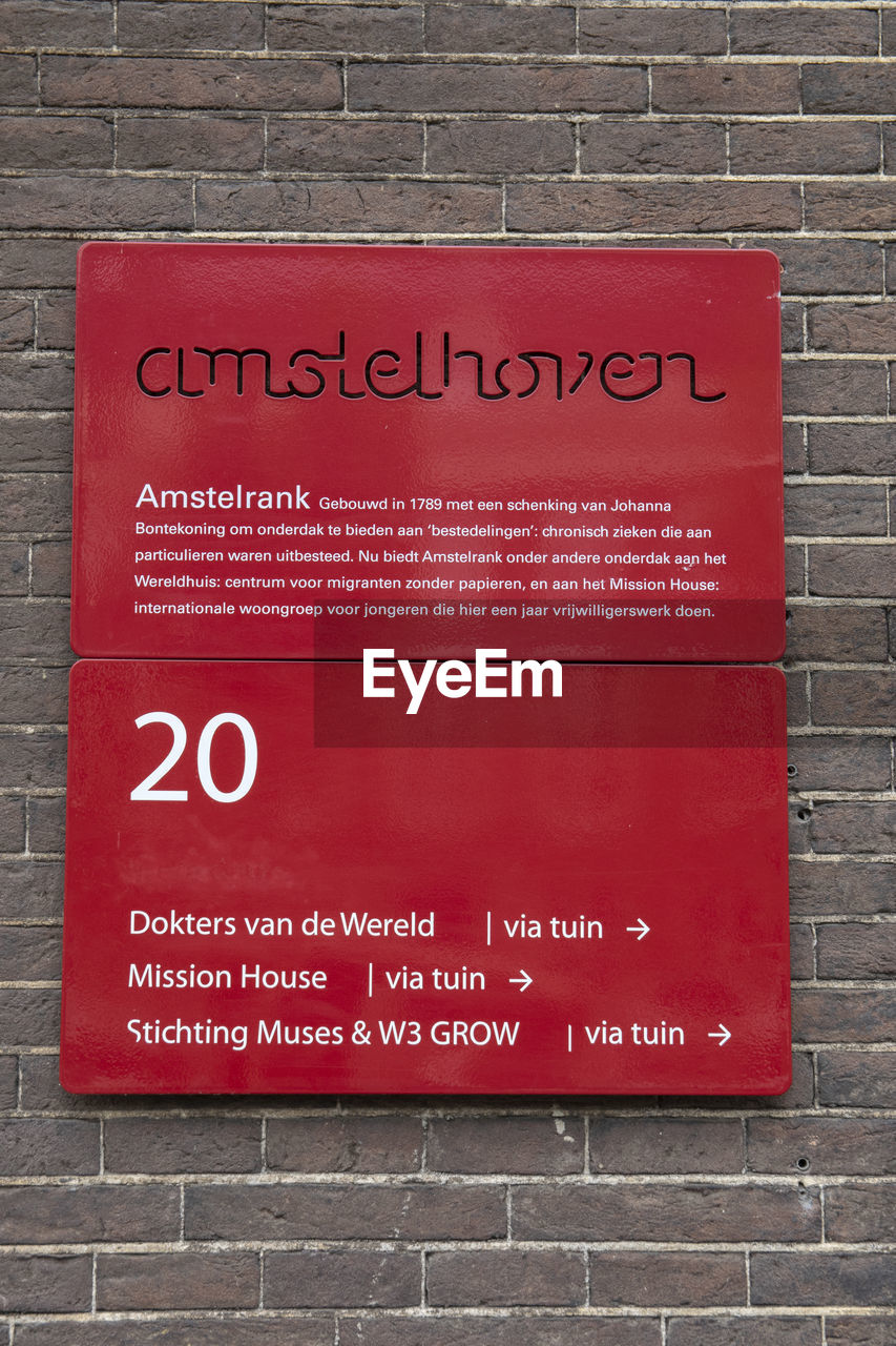 INFORMATION SIGN ON WALL