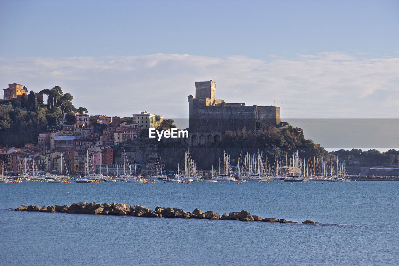 Buildings in city at waterfront