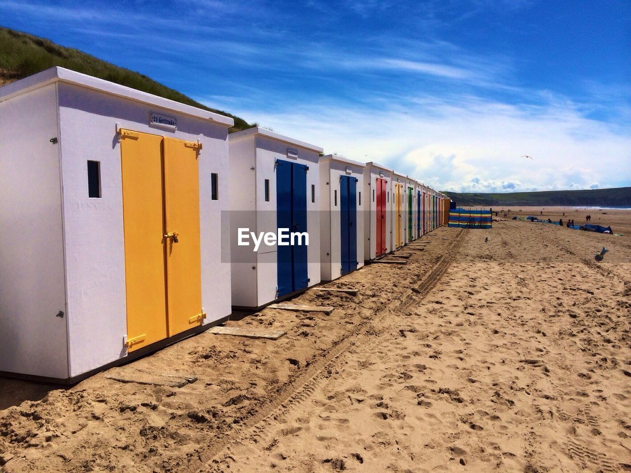 Beach next to buildings