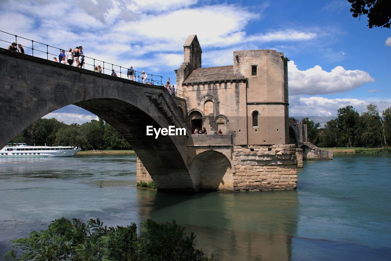 Bridge over river against sky