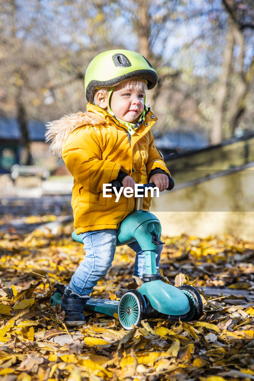 portrait of boy playing with toy