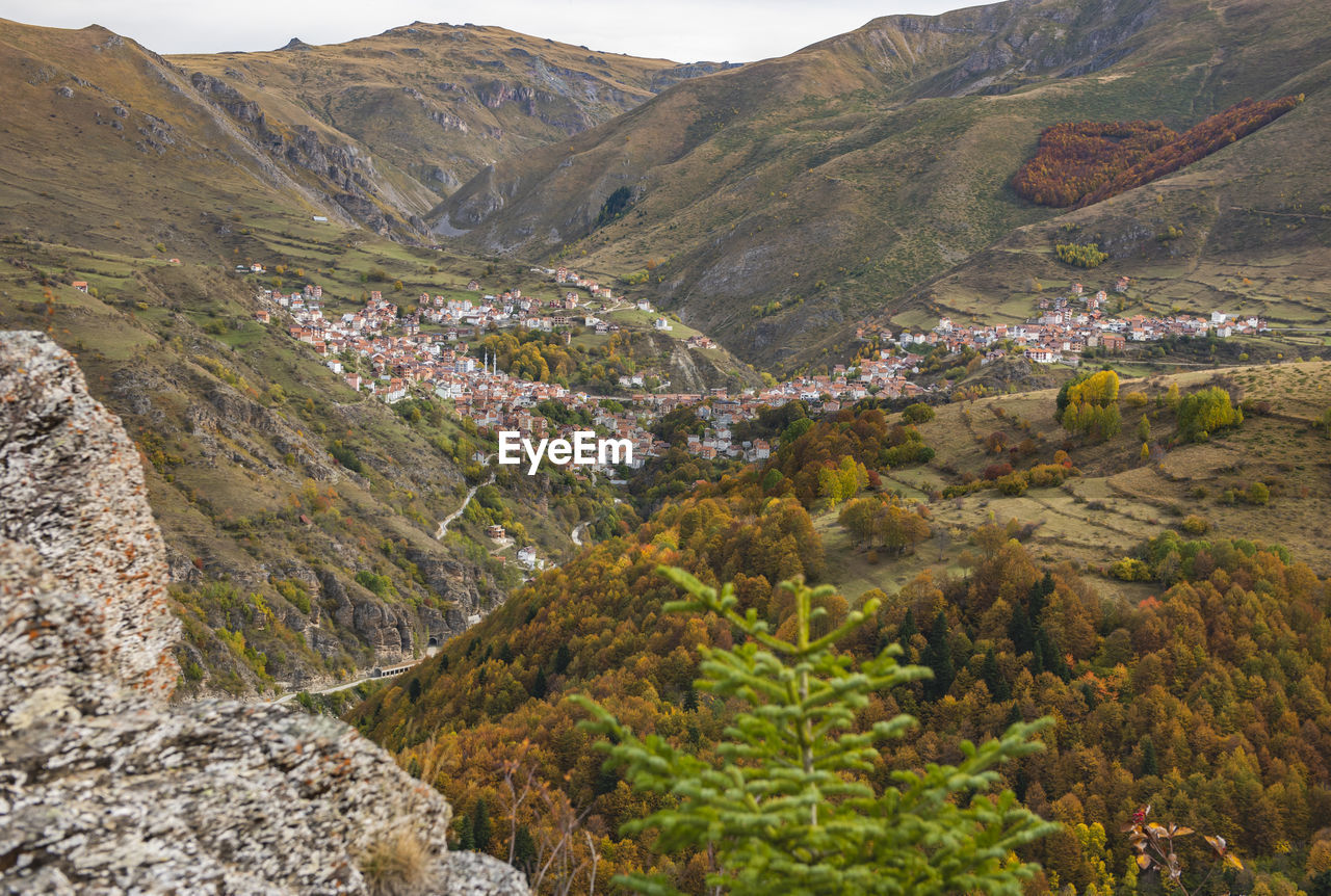 High angle view of valley