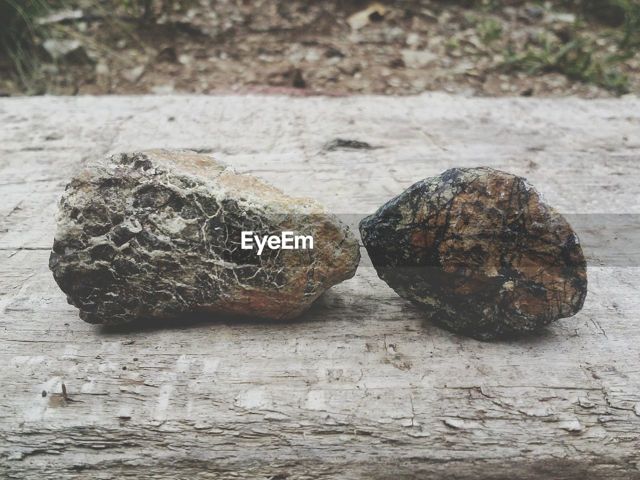 Rocks on boardwalk