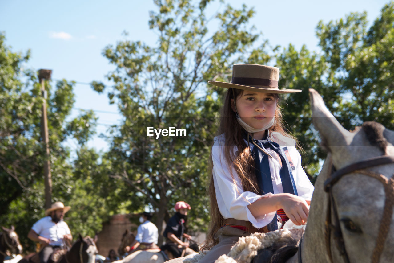 Little argentinian girl in traditional festival