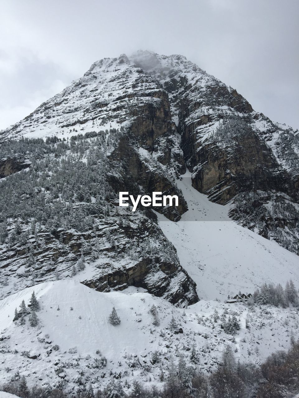 Snow covered mountain against sky